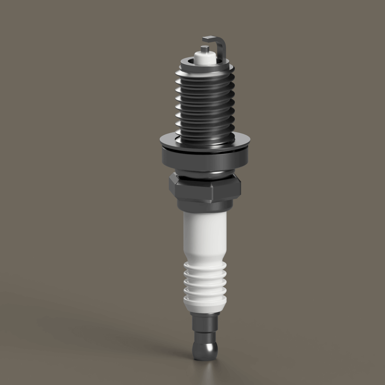 A model of a spark plug.