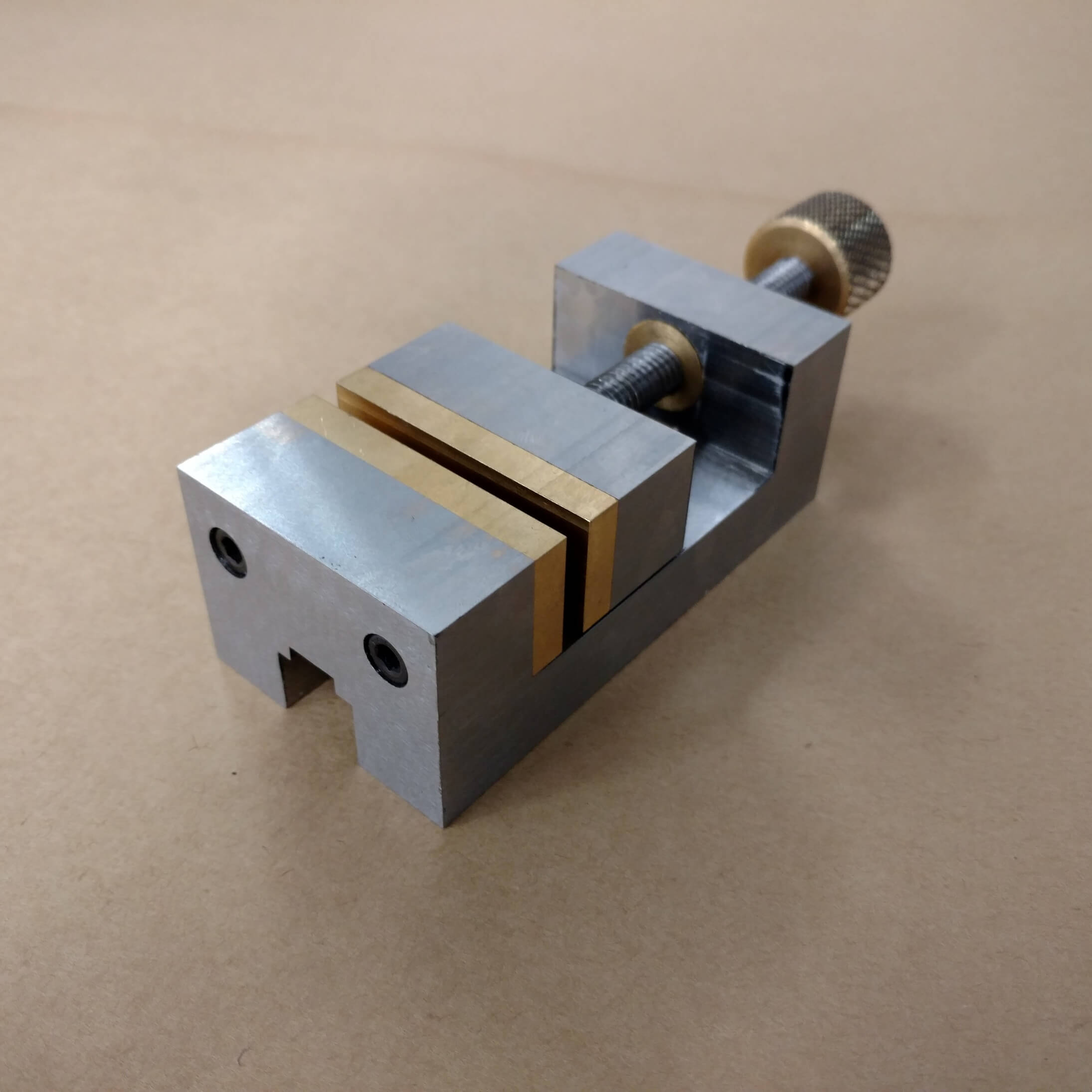 Metal vise from a different angle.