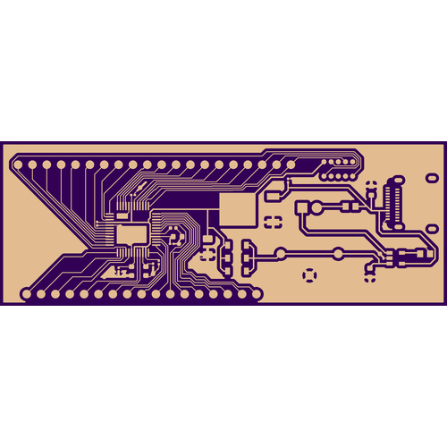 The middle copper covered layer of a PCB.