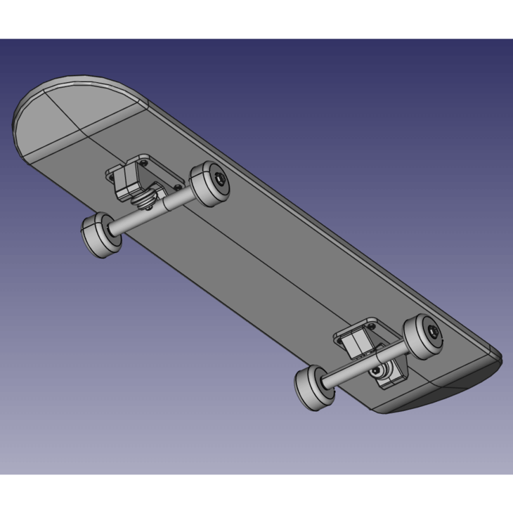 A parametrically modeled skateboard.